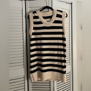 Commense Black and Cream Crew Neck Sweater Dress
